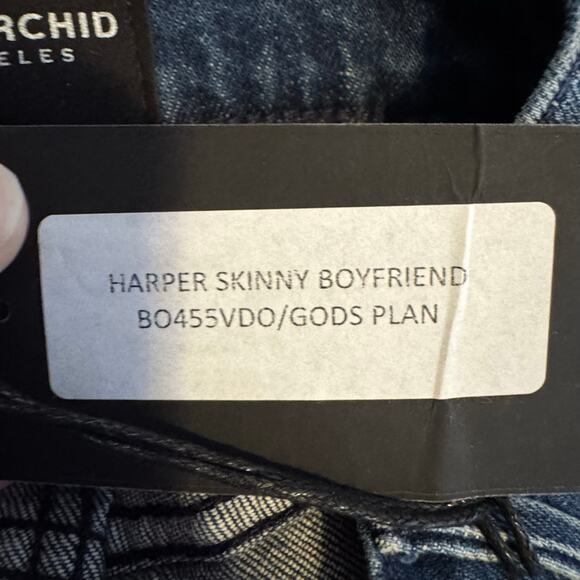 Black Orchid Distressed Blue Denim Jeans Cotton Blend Women 26 NWT - Picture 7 of 8